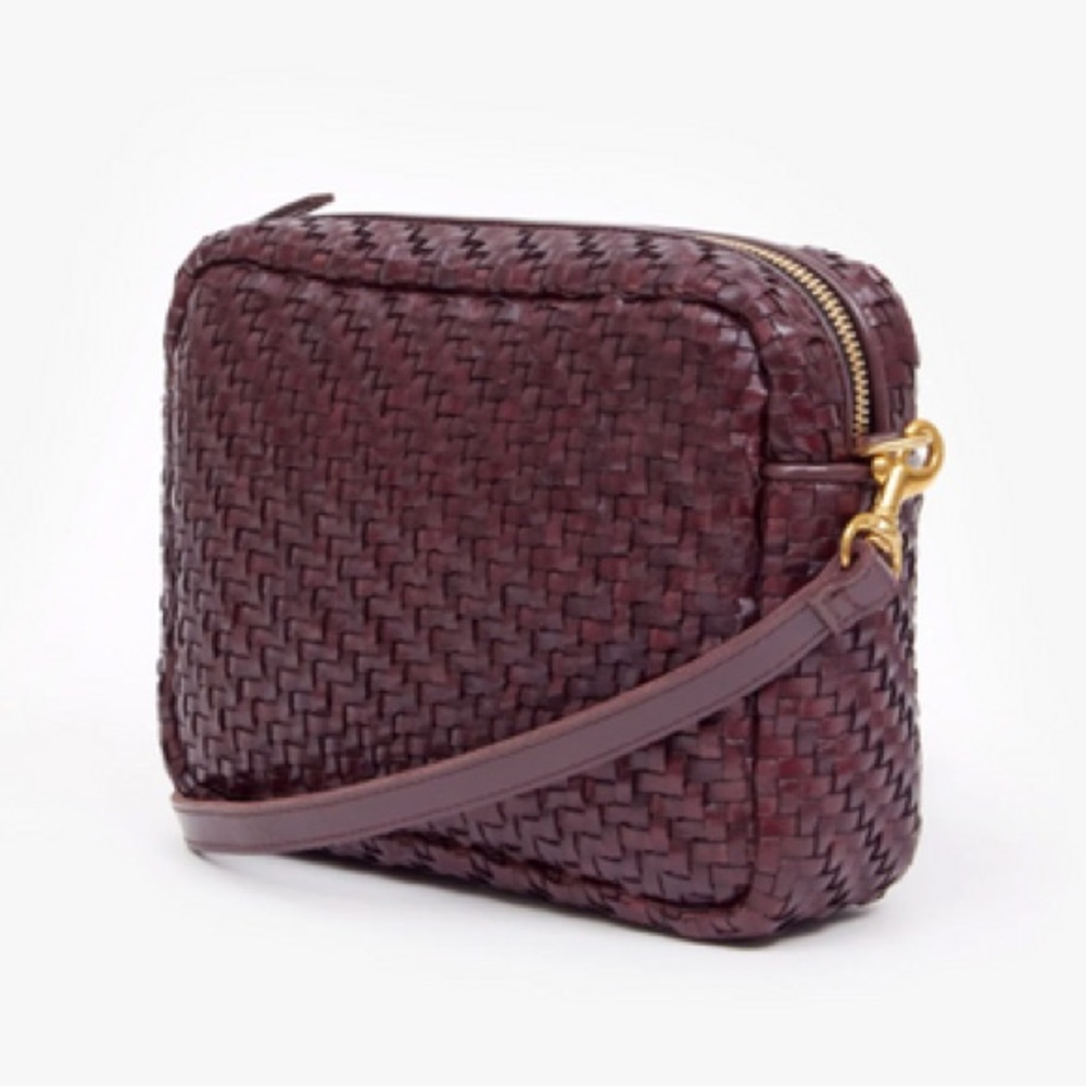 Clare V Midi Sac Woven Zig Zag in Plum (NWOT)